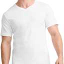 Jockey Classic V-Neck Undershirt- 6 Pack - 100% Cotton T-Shirts for Men (White, L)