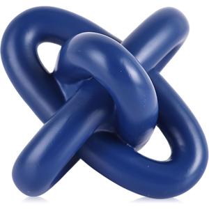XMGZQ Blue Knot Decor for Coffee Table Book, Chain Link Decor for Bookshelf Entry Table TV Stand, Navy Knot Sculpture for Home Living Room, Object Decoracions para sala, adornos para sala Modernos