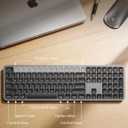 SABLUTE Bluetooth Keyboard and Mouse for Mac, KMA2 Rechargeable Full Size Wireless Combo, Quiet Scissor Keys, 3 Multi-Device Connection, Metallic Texture, Compatible for Mac, MacBook, iPad, Space Gray