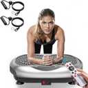 Natini Vibration Plate Exercise Machine - Whole Body Workout Vibration Platform Lymphatic Drainage Machine for Weight Loss Home Fitness with Resistance Bands Remote