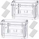 Vicenpal Outdoor Business Card Holder Clear Wall Mount Acrylic Business Card Box Included Peel and Stick for Office Store Trucks Wall Outdoor 4.25 x 1.46 x 2.87 inch(2 Pieces)