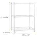 450 lbs Wire Storage Shelving 3-Tier Utility Shelving Unit Steel Organizer Wire Rack for Home,Kitchen,Office,White (11.8" D x 17.7" W x 26.3" H)