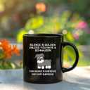 Silence is Golden Unless You Have A Schnauzer Dog Mom Dad Pet Lover Animal Lover Coffee Ceramic Mug (Black, 11 oz)