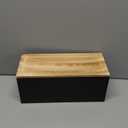 Cable Management Box, Wood Cable Organizer, 2 Open Slots Cord Hider Box, Power Strip Holder Under Desk Organizer, Cable Storage Box for Home, Office, Router Wires, 13" x 5.5" x 5.5", Black