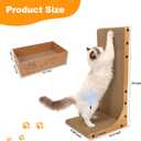 Goosheep Cat Scratching Post, 3-in1 Scratching Board for Indoor Cats, 2PK 22in L-Shaped Cat Scratcher with 1PK Cardboard Box Scratch Pad, Cats Scratch Furniture Protector with Feathered Toy
