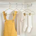 3 x 12.6" Children Gold Clothes Hangers with Clips,10 Pack,Newborn Kids Non Slip Durable Space Saving Clothes,Standard Hangers Heavy Duty Saving Space
