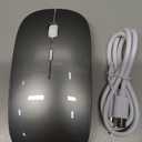 Bluetooth Wireless Mouse for MacBook Air Mac Pro Laptop Computer iPad Pad PC Laser Optical Rechargeable Mini Slim Silent Mouse Widely Used Desktop Hp iMac (Gray)