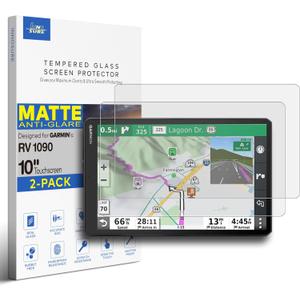 [2-PACK] Premium Tempered Glass Screen Protector for Garmin RV 1090, RV 1095 Navigator 10 Inch Touchscreen Anti Glare (Matte)