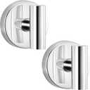 Heavy Duty Reusable Suction Cup Hooks for Shower - No Drill Bathroom/Glass/Mirror/Tiles & Metal Surfaces,and Smooth Non-Porous Surfaces for Towels, Robes, Loofahs (2, Chrome Polished)