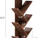 6 Tier Tree Book Shelf, Floor Standing Bookshelf for Small Space, Tall Narrow Bookcase for Storing Book/CD/Ornament, Small Bookshelf for Bedroom, Home Office, Living Room, Corner(Walnut)