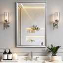 Brushed Nickel Bathroom Mirrors for Over Sink 24x36 Inch