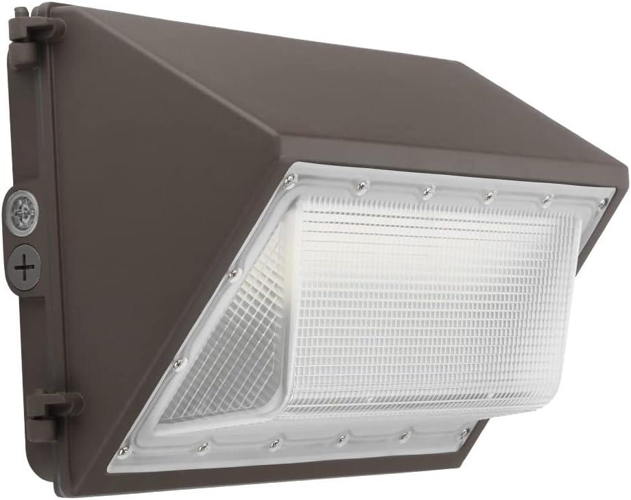 LED Wall Pack with Dusk-to-Dawn Photocell, 60W 7800lm 5000K 100-277V IP65 Waterproof Outdoor Wall Light Fixture, 150-200W HPS/MH Replacement, ETL/cETL Listed