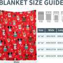 Candy Cane Xmas Dog Christmas Fleece Blanket Super Soft Cozy Throw Blanket Throw 50x60inch, Lightweight Fuzzy Comfy Textured Flannel Blanket Warm Plush Throw Blankets for Couch, Sofa, Bed