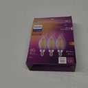 PHILIPS LED BA11 Candelabra LED Light Bulbs 500lm, Flicker-Free 60 Watt Soft White E12 Chandelier Bulbs with EyeComfort Technology, 2700k Incandescent Light, 3 Pack