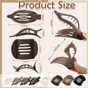 4 x 8 Pcs French Flat Hair Clips for Women, 2 Styles Large Matte No Slip Strong Hold Flat Claw Clips for Thick Thin Hair (Neutral Color)
