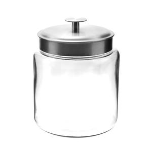 Anchor Hocking 77978 Mini Montana Jar with Brushed Aluminum Metal Cover, Glass, 96-Ounce