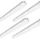 hykolity 4 Pack 4FT LED Vapor Tight Light, 40/50/60W Vapor Light Fixture, [2-lamp F32T8 Equiv.] 4000K/5000K/6000K CCT Selectable, 130lm/W, Waterproof Shop Light for Parking Carport Car Wash