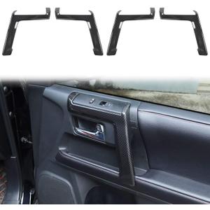 Voodonala for 4Runner Carbon Fiber Inner Door Handle Door Pull Cover Trim Cover Decoration Garnish for Toyota 4Runner Interior Accessories 2010-2025+ 4pcs