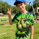 Kids Tie Dye Shirt T-Shirt for Boys Girls Short Sleeve Tees (8-9 Years)