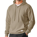 JMIERR Mens Hoodies Sweatshirts Texture Hooded Collar Drawstring Long Sleeve Casual Pullover Shirt, S, Pack 2