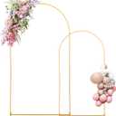 Backdrop Arch Stand Set of 2 (7.2FT+6FT) Gold,Stable Metal Balloon Arch Stand Frame for Birthday Wedding Party Bridal Baby Shower Christmas Ceremony Decoration