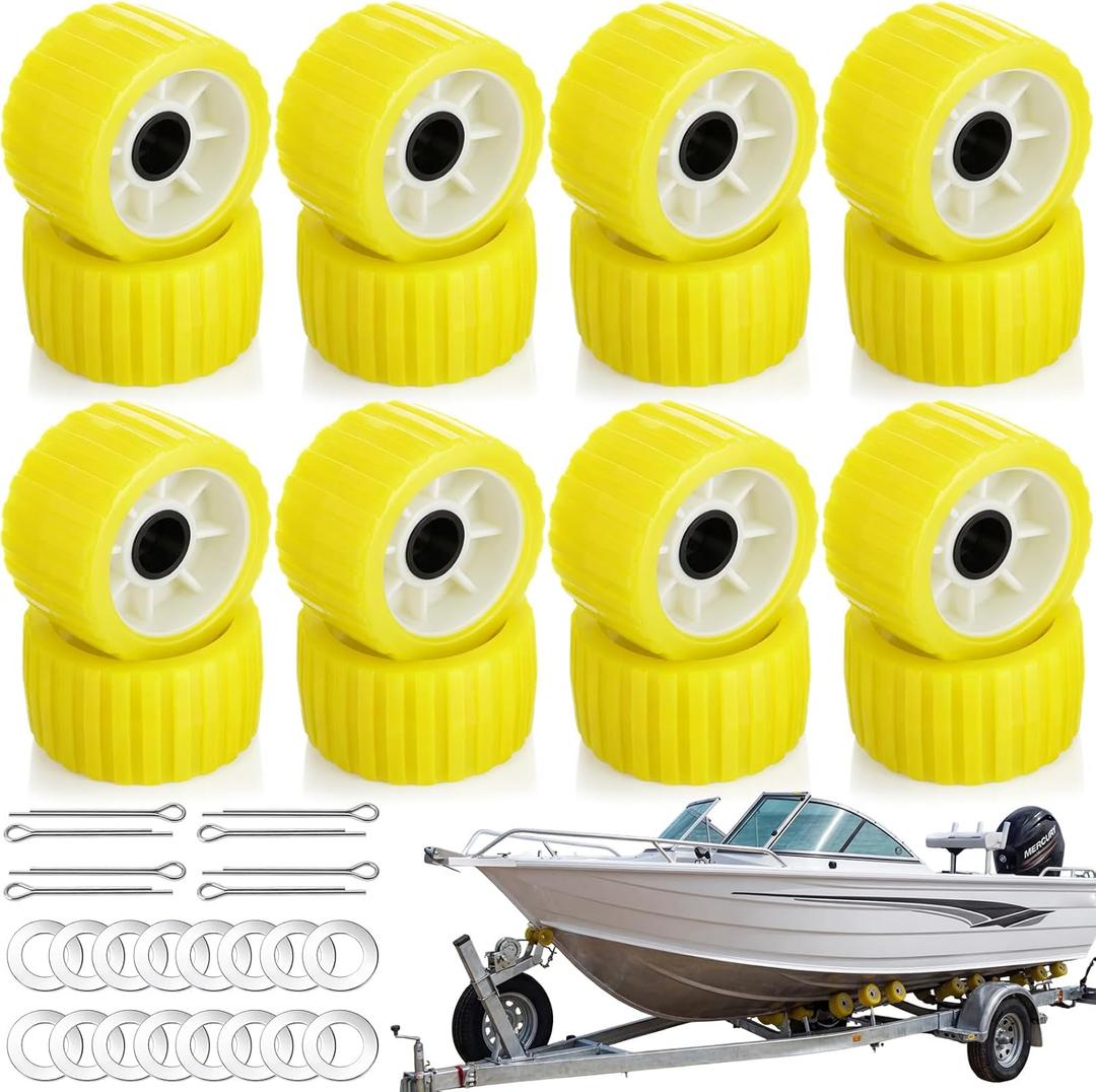 Zhehao Boat Trailer Wobble Rollers Ribbed 3" x 5" with Pins