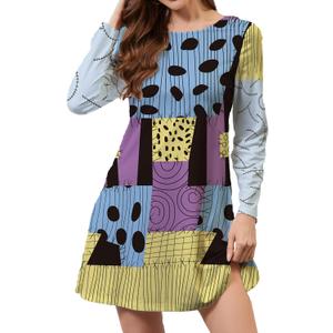 Long Sleeve Halloween Dress for Women Pring Swing Funny Cute Costume (S)