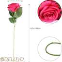 52pcs Hot Pink Roses Artificial Flowers Fake Flowers Silk Roses with Stems for DIY Wedding Bouquets Bridal Shower Centerpieces Arrangements Party Decorations