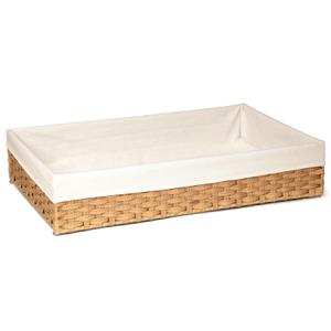 Klippehop Under Bed Storage Hand Woven PE Rattan Underbed Storage Basket for Bedroom, Underbed Storage Basket with Liner, Large Wicker Bed Storage Bin Fits Under Bed (30.719.76.3, 60L)