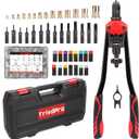 TrivdPro Rivet Nut Tool Kit Rivnut 16" Rivnut Tool Kit Professional RIV Nut Tool Kit with 200pcs Nutsert Tool Kit & 15 Interchangeable Mandrels, Rivet Nut Rivet Tool Kit with Rugged Carry Case