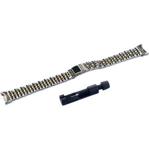 LOUNJAJ Stainless Steel Strap For Xiaomi Band 9 8 Metal Bracelet Replacement Accessories Watchband For Miband 8 9 Smartwatch suitable (Silver Gold)