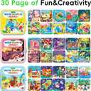 Timetome Reusable Water Painting Books for Kids 3-Pack Magic Water Reveal Coloring Books with Water Pens (Fairy Tale, Animal & Dinosaur) No-Mess Coloring & Reusable Fun Travel Activity for Ages 36