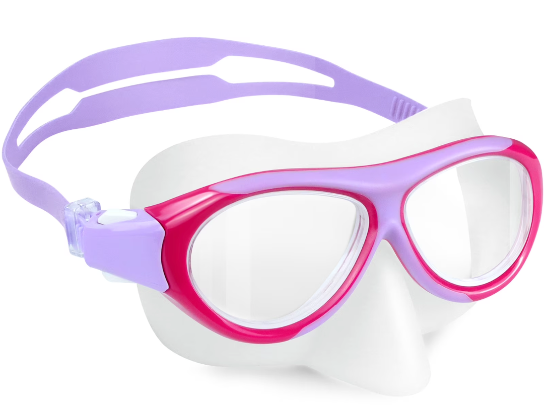 Vvinca Kids-Swim-Goggles with Nose Cover, Swimming Diving Mask Wide View Anti Fog UV Anti Shattered Lens for Kids 3-5