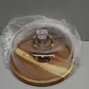 Acacia Wood Cake Stand with Lid, 2-In-1 Cake Plate with Acrylic Lid, 12in Round Dessert Table Display Set, Raise Dome for Charcuterie Board, Cheese, Chips & Dips, Nachos, Fruit Platter (12in)