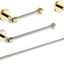 Bathroom Hardware Set Acrylic Gold - Bathroom Accessories Set Towel Bar Towel Rack Set - Wall Mounted Bath Towel Holder Toilet Paper Holder Set 4 Pieces SHUNLI