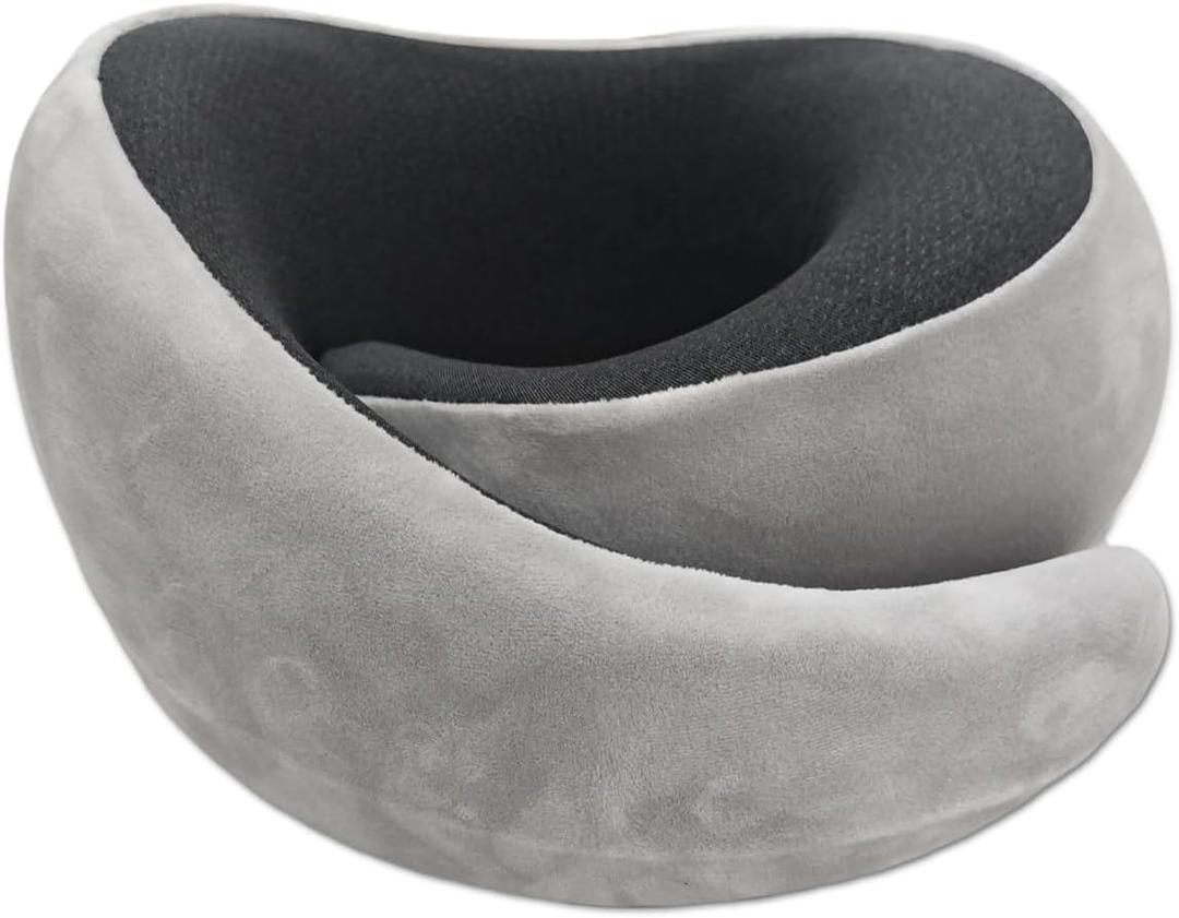 VITANECKART Snail Flexible Neck Pillow, Premium Memory Foam Travel Pillow, 360Ergonomic Design, Asymmetrical Sides, Suitable for Flight, Car, Office, Washable Pillowcase (Grey)