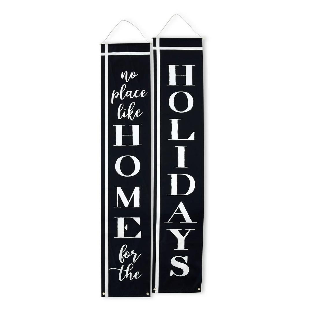 Holiday Time No Place Like Home for Holidays Christmas 72in Wall Banners Set 2