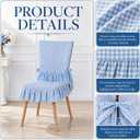 Irenare 2 Sets 17.7'' Gingham Ruffle Chair Cushions Cover and Back Cover