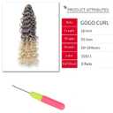 8 Packs Curly Crochet Hair GoGo Curl Crochet hair for Black Women Deep Wave Braiding hair,Synthetic Bohemian Crochet Braid Water Wave Crochet hair Extensions (33/613#, 18inch)