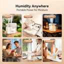 2 x DIGIX Rechargeable Portable Humidifier-Smart Display,Night Light,Easy Clean,1.4L Small Humidifiers for Bedroom Baby, Personal Mini Humidifier for Travel Home Plants,3 Mist Modes, Auto Shut-Off (White)