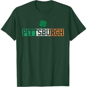 Pittsburgh T-Shirt Ireland Irish Flag Clover St Patricks Day T-Shirt S