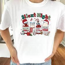 Silent Night Shirt Christmas Nurse T Shirt Small