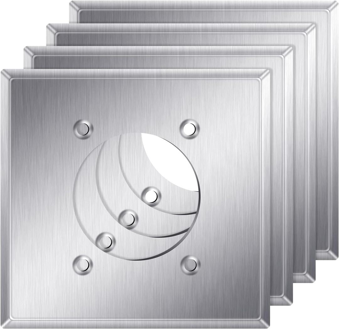 4 Pcs 2.24" Hole Single Receptacle Wall Plate Stainless Steel Nema 14-50 Outlet Wall Plate Outlet Covers for Socket Dryer Range, Corrosive Resistant, 4.5 x 4.59 Inches