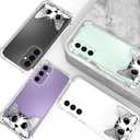 Hungo Compatible for Samsung Galaxy S23 FE Case for Women Girls Clear Design Cute,Girly S23FE Protector Lovely Kawaii Cat Animal Peeking