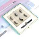 AscentLash Magnetic Eyelash Kit with Magnetic Eyelashes and Magnetic Eyeliner, Easy to Apply, No Glue Needed, Reusable, 50 wears, Faux Mink Eyelashes, Volume and Length - 3 Pairs (Astra Kit)