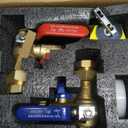 HYDRO MASTER Tankless Water Heater Service Valve Kit with Pressure Relief Valve 3/4-Inch IPS Isolator Clean Brass