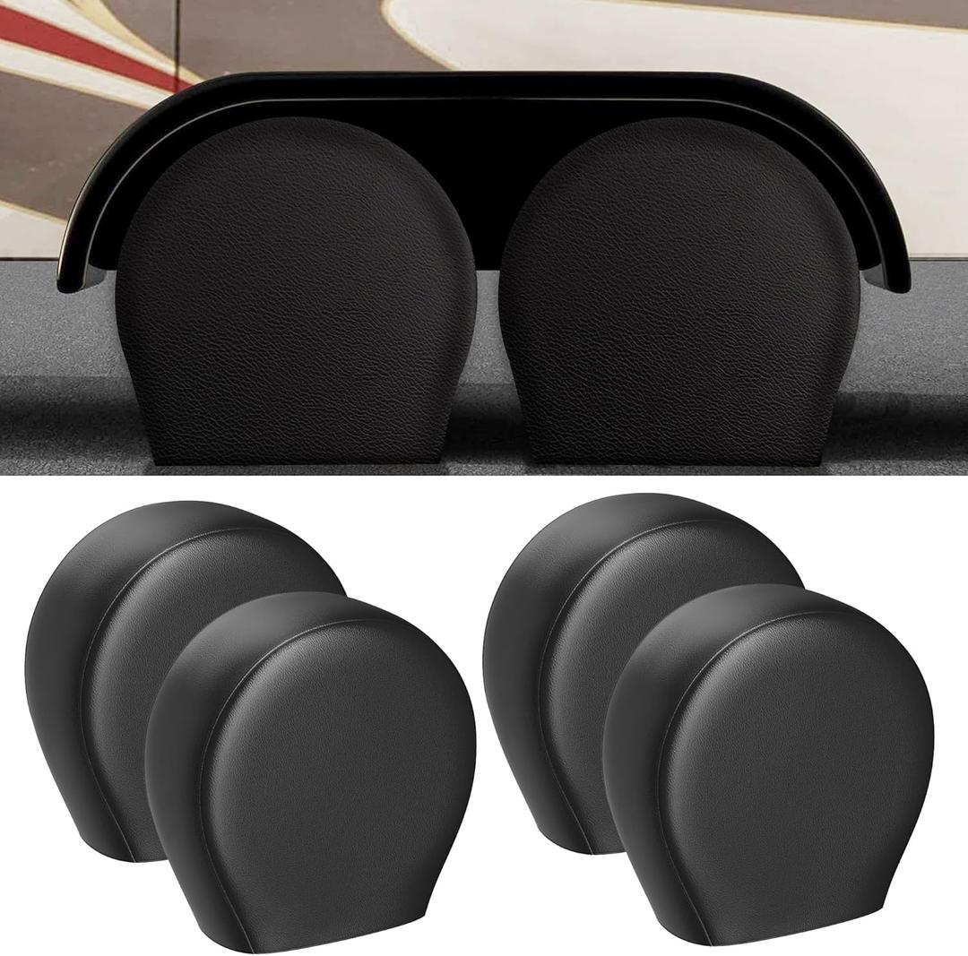Moonet PVC Thickening Leather Tire Wheel Covers 4 Pack- Tough Tire Wheel Protector for Truck,SUV,Motorhome,Camper,Trailer,RV - Universal Fits Tire Diameters 40-42 inches,Black, QB436