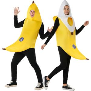 Morph Banana Costume Adult, Adult Banana Peely Suit, Fruit Costume For Men, Halloween Costumes For Men (X-Large)