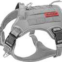 Tactical Dog Harness Large,Military Service Weighted Dog Vest Harness Working Dog MOLLE Vest with Loop Panels,No-Pull Training Harness with Leash Clips for Walking Hiking Hunting(Grey,S) (Small (Pack of 1))