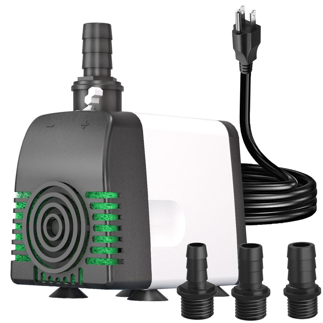 Knifel 800GPH Submersible Water Pump - Fountain pumps with Auto Shut Off, Adjustable Flow & Ultra-Quiet for Fountains, Ponds, Aquariums, Fish Tank, and More